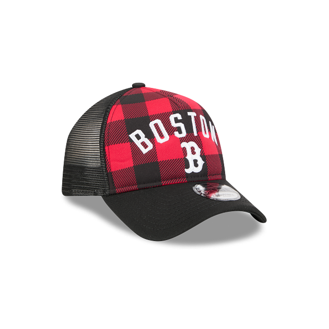 Boston Red Sox MLB Novelty Check 9FORTY A-Frame Trucker Snapback