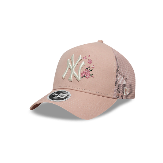 New York Yankees MLB Floral 9FORTY A-Frame Trucker Snapback para Mujer