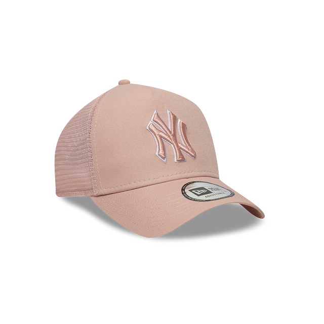 New York Yankees MLB Team Outline 9FORTY E-Frame Trucker Snapback Rosa