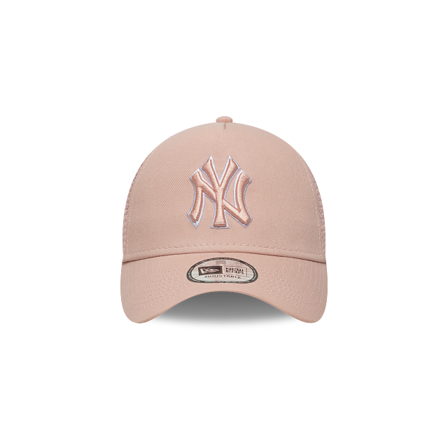 New York Yankees MLB Team Outline 9FORTY E-Frame Trucker Snapback Rosa