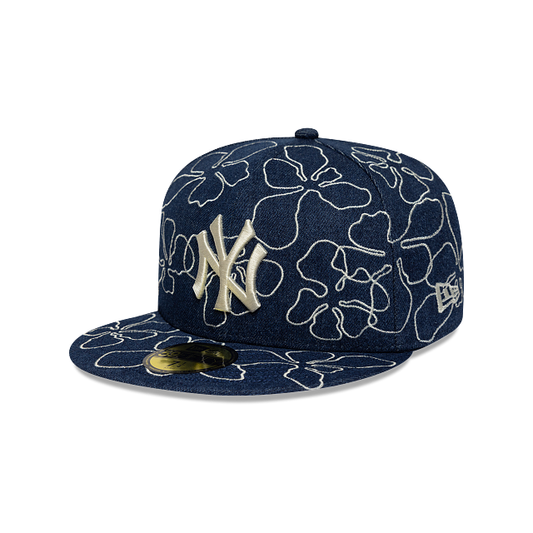 New York Yankees MLB Floral Denim 59FIFTY Cerrada