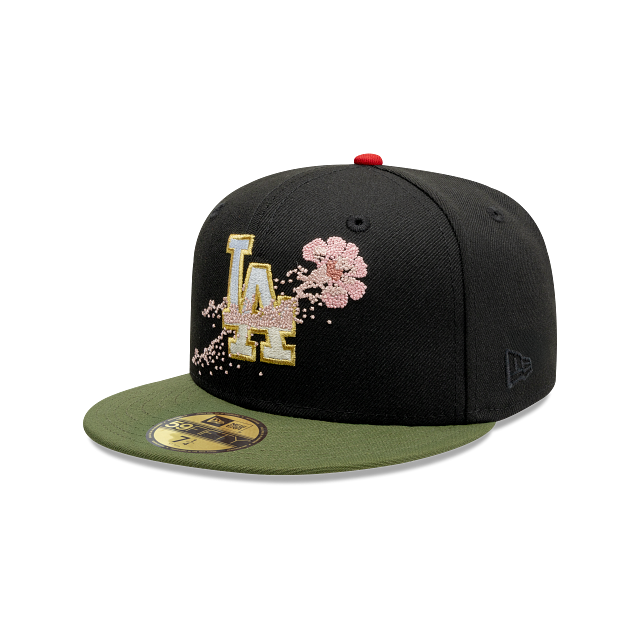Los Angeles Dodgers MLB Japan Dotted Flower 59FIFTY Cerrada Negra